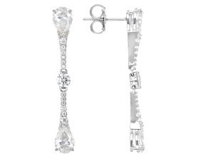 Moissanite Platineve Dangle Earrings 3.72ctw DEW