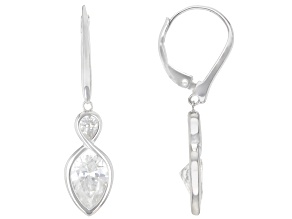 Moissanite Platineve Dangle Earrings 3.32ctw DEW