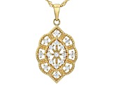 Moissanite 14k Yellow Gold Over Silver Pendant 0.51ctw DEW.