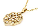 Moissanite 14k Yellow Gold Over Silver Pendant 0.51ctw DEW.