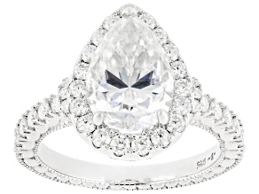 Moissanite Platineve Engagement Ring 5.08ctw DEW