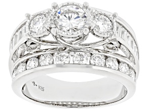 Moissanite Platineve Engagement Ring 2.96ctw DEW