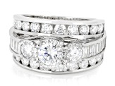 Moissanite Platineve Engagement Ring 2.96ctw DEW