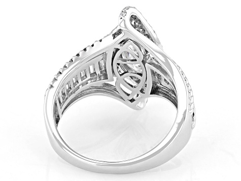 Moissanite Platineve Engagement Ring 3.16ctw DEW