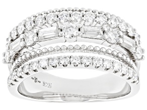 Moissanite Platineve Multirow Ring 1.22ctw DEW