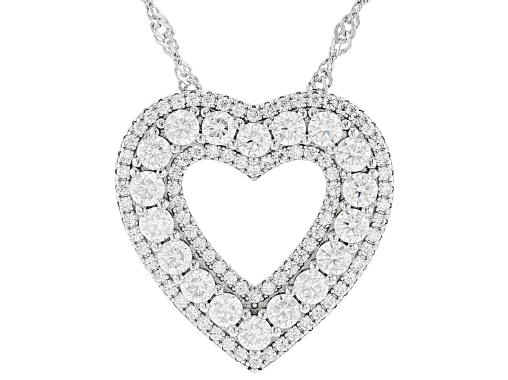 Moissanite Platineve Heart Pendant 1.92cwt DEW - JMF234 | JTV