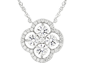 Moissanite Platineve Clover Necklace 2.70ctw DEW