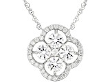Moissanite Platineve Clover Necklace 2.70ctw DEW