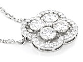 Moissanite Platineve Clover Necklace 2.70ctw DEW