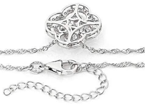 Moissanite Platineve Clover Necklace 2.70ctw DEW