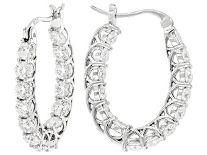 Moissanite Platineve Inside Out Hoop Earrings 2.80ctw DEW