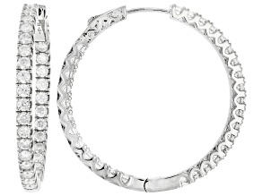 Moissanite Platineve Inside Out Hoop Earrings 3.60ctw DEW