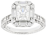 Moissanite Platineve Engagement Ring 3.70ctw DEW