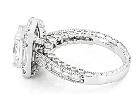 Moissanite Platineve Engagement Ring 3.70ctw DEW