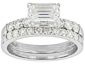 Moissanite Platineve Ring And Band 2.41ctw DEW