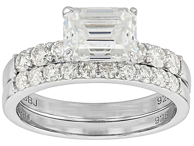 Moissanite Platineve Ring And Band 2.41ctw DEW