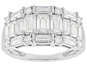 Moissanite Platineve Multirow Ring 2.13ctw DEW.