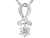 Moissanite Platineve Ribbon Pendant 1.08ctw DEW