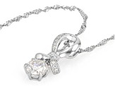Moissanite Platineve Ribbon Pendant 1.08ctw DEW