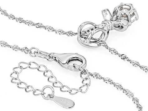 Moissanite Platineve Ribbon Pendant 1.08ctw DEW