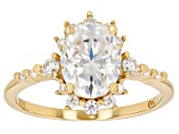 Moissanite 14k Yellow Gold Over Silver Ring 2.40ctw DEW.