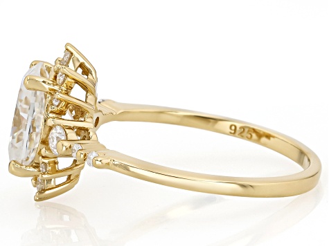 Moissanite 14k Yellow Gold Over Silver Ring 2.40ctw DEW.