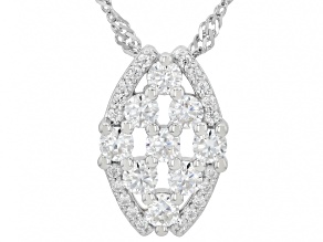 Moissanite Platineve® Cluster Pendant with Chain 0.74ctw DEW