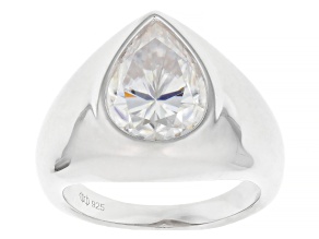 Moissanite Platineve Solitaire Ring 5.00ct DEW