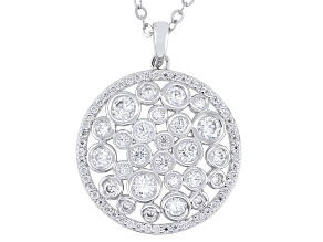 Moissanite Platineve Scattered Design Pendant 1.54ctw DEW