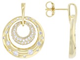 Moissanite 14k Yellow Gold Over Sterling Silver Doorknocker Earrings 1.70ctw DEW.