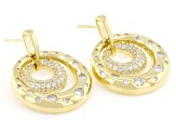 Moissanite 14k Yellow Gold Over Sterling Silver Doorknocker Earrings 1.70ctw DEW.
