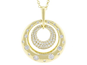 Moissanite 14k Yellow Gold Over Sterling Silver Doorknocker Pendant 1.49ctw DEW.