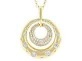 Moissanite 14k Yellow Gold Over Sterling Silver Doorknocker Pendant 1.49ctw DEW.