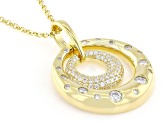 Moissanite 14k Yellow Gold Over Sterling Silver Doorknocker Pendant 1.49ctw DEW.