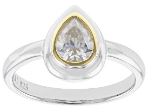 Moissanite Platineve And 14k Yellow Gold Over Sterling Silver Ring 0.78ct DEW