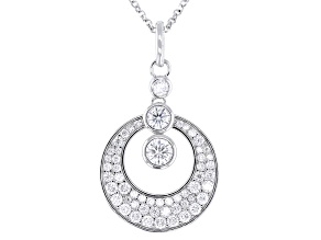 Moissanite Platineve Dangle Pendant 1.20ctw DEW