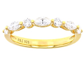 Moissanite 14k Yellow Gold Over Sterling Silver Band Ring 0.66ctw DEW