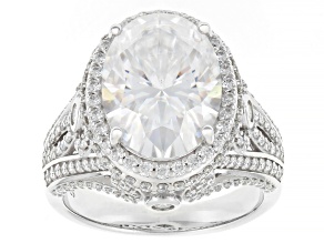 Moissanite Platineve Cocktail Ring 9.28ctw DEW