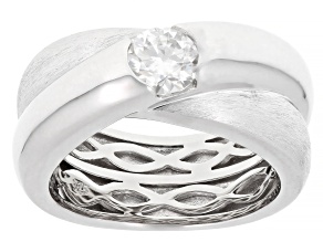 Moissanite Platineve Crossover Ring 0.60ct DEW