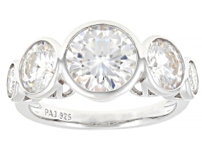 Moissanite Platineve Band Ring 3.96ctw DEW