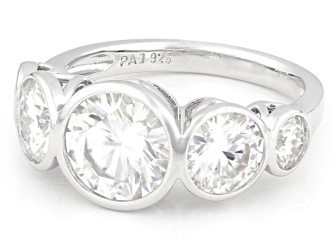 Moissanite Platineve Band Ring 3.96ctw DEW - JMF313 | JTV