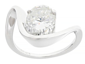 Moissanite Platineve Solitaire Ring 3.00ct DEW