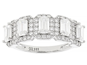 Moissanite Platineve Halo Ring 2.05ctw DEW