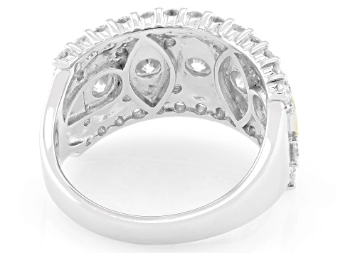 Moissanite Platineve And 14k Yellow Gold Over Silver Ring 2.09ctw
