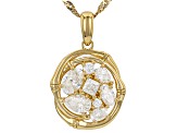 Moissanite 14k Yellow Gold Over Silver Cluster Pendant 1.77ctw DEW