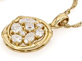 Moissanite 14k Yellow Gold Over Silver Cluster Pendant 1.77ctw DEW