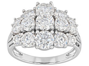 Moissanite Platineve Multirow Ring 3.48ctw DEW