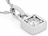 Moissanite Platineve Padlock Pendant And Singapore Chain 0.80ct DEW