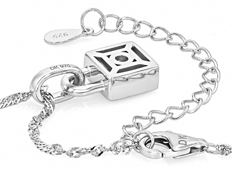 Moissanite Platineve Padlock Pendant And Singapore Chain 0.80ct DEW
