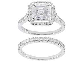 Moissanite Platineve Ring And Band 4.15ctw DEW